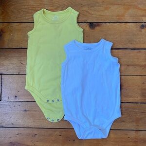 Bundle of Primary Tank Babysuit Onesies, 9 - 12 months